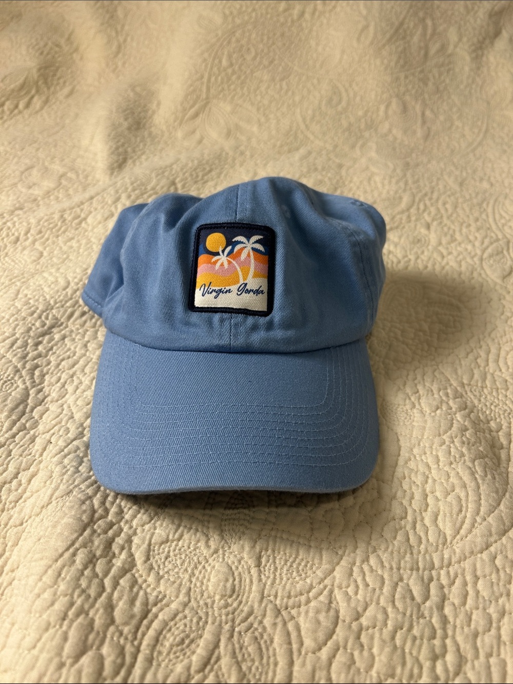Light Blue Baseball Cap with Tropical Patch